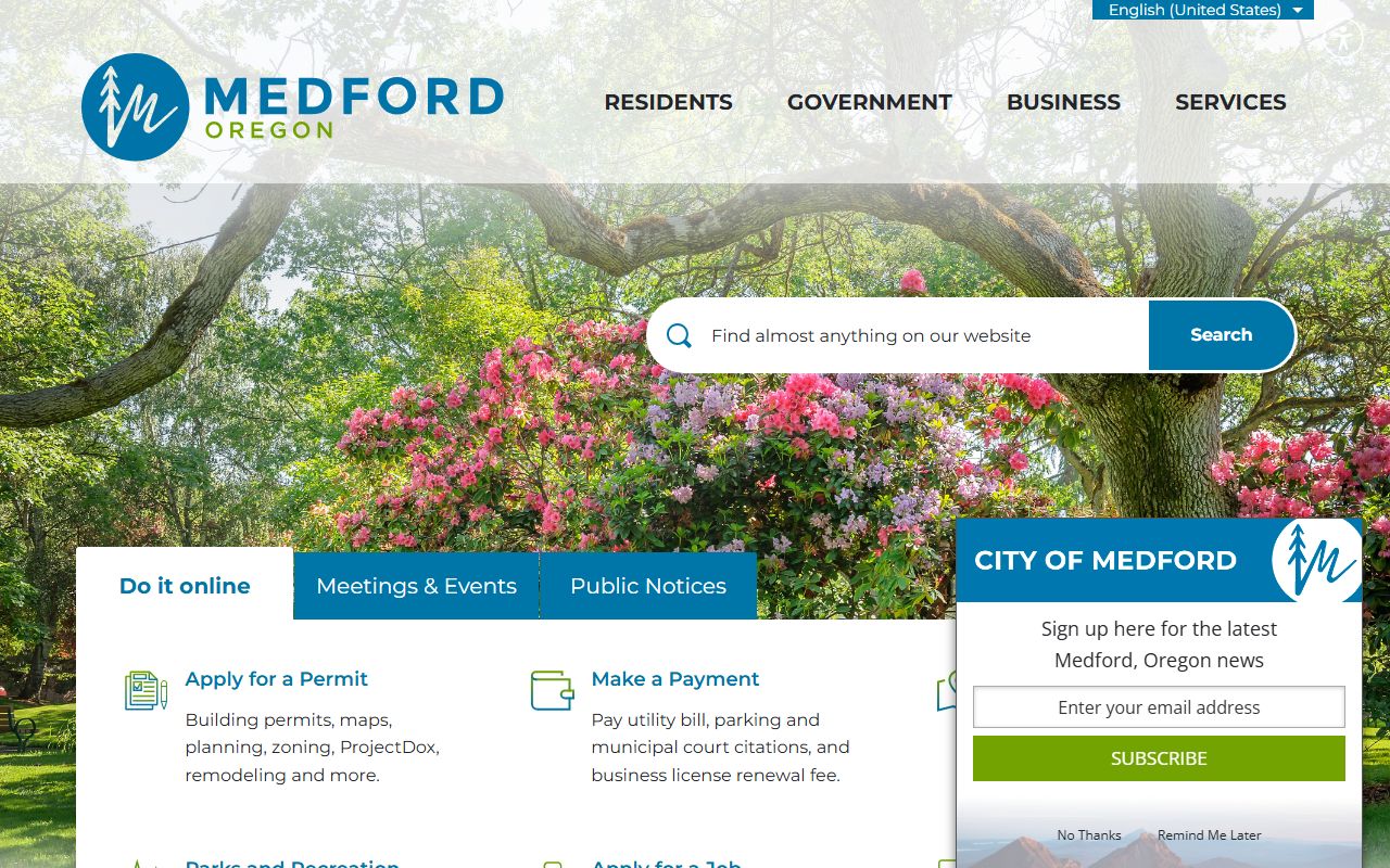 City of Medford information page for sex offender resources