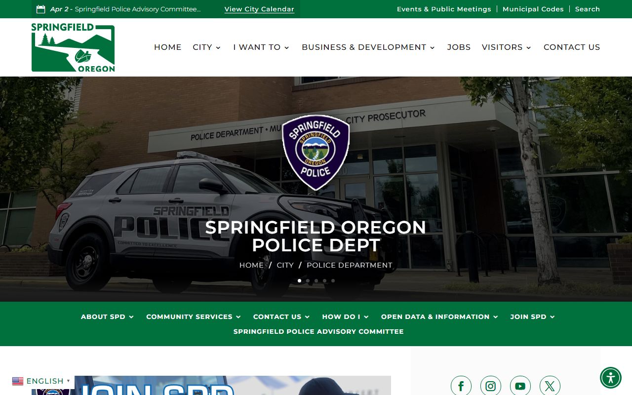 Springfield Police Department information page for sex offender resources