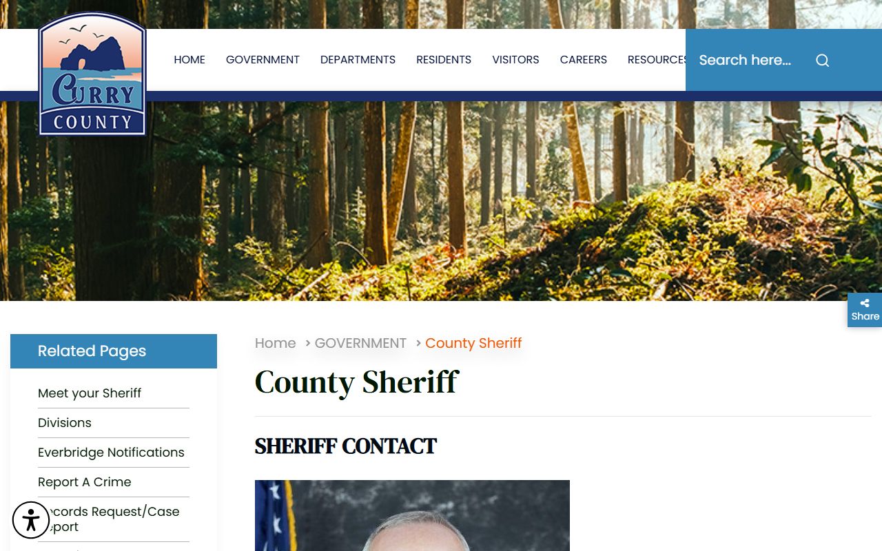 Curry County Sheriff website for sex offender registration information