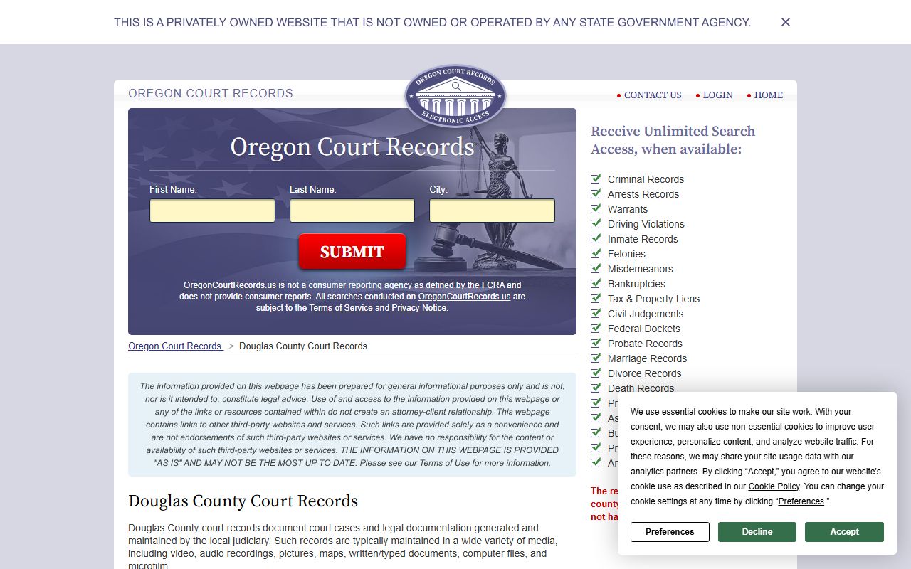 Douglas County court records resources for sex offender registry searches