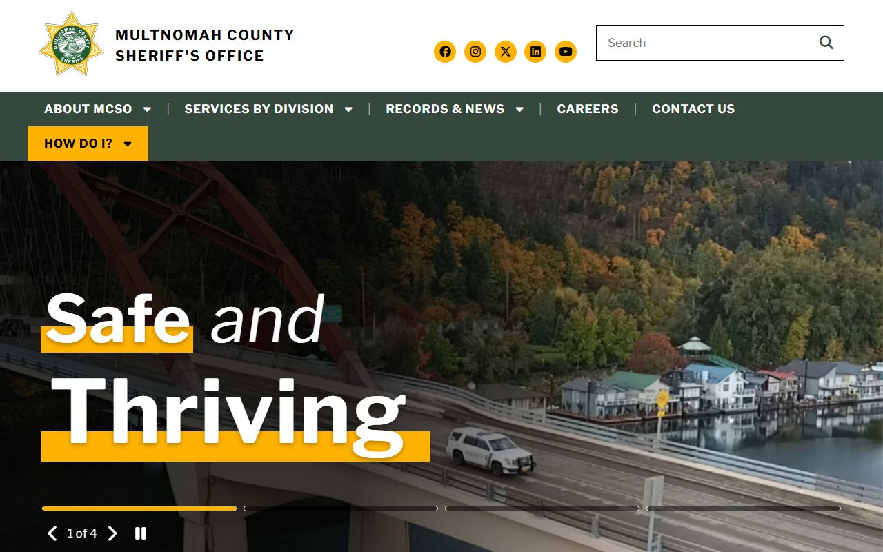 Multnomah County Sheriff's Office website for sex offender registry and law enforcement services